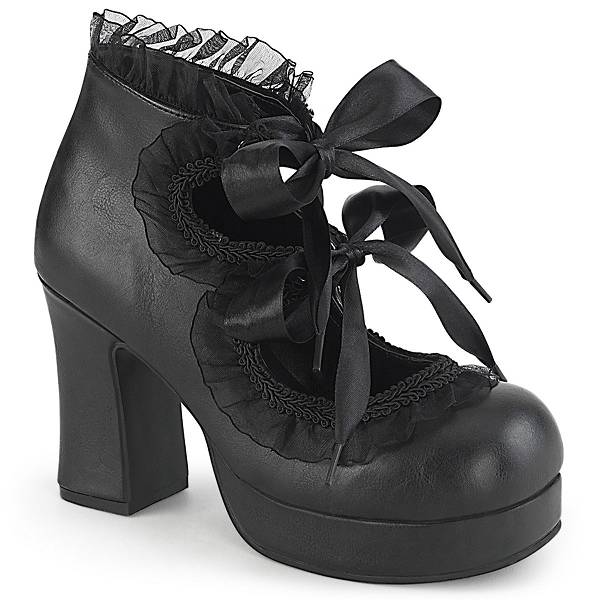 Demonia Women's Gothika-53 Heels - Black Vegan Leather D1576-09US Clearance